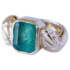 Anello Snake con smeraldo Baguette - Oro