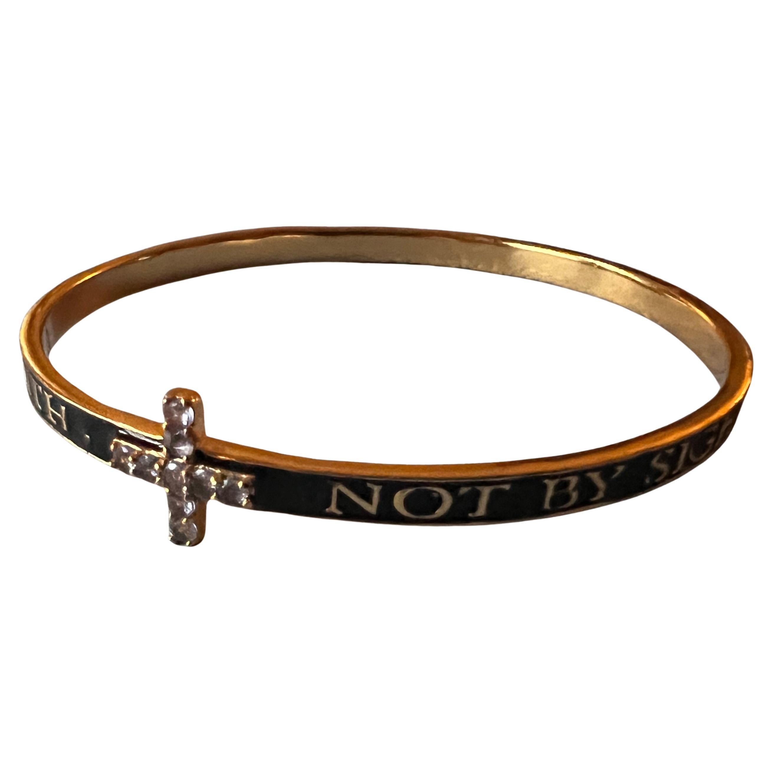 Cross Bangle Black Enamel Bracelet Memento Mori Style Tanzanite Victorian Style
