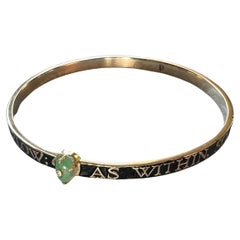 Bracciale Smeraldo Diamante Smalto Nero