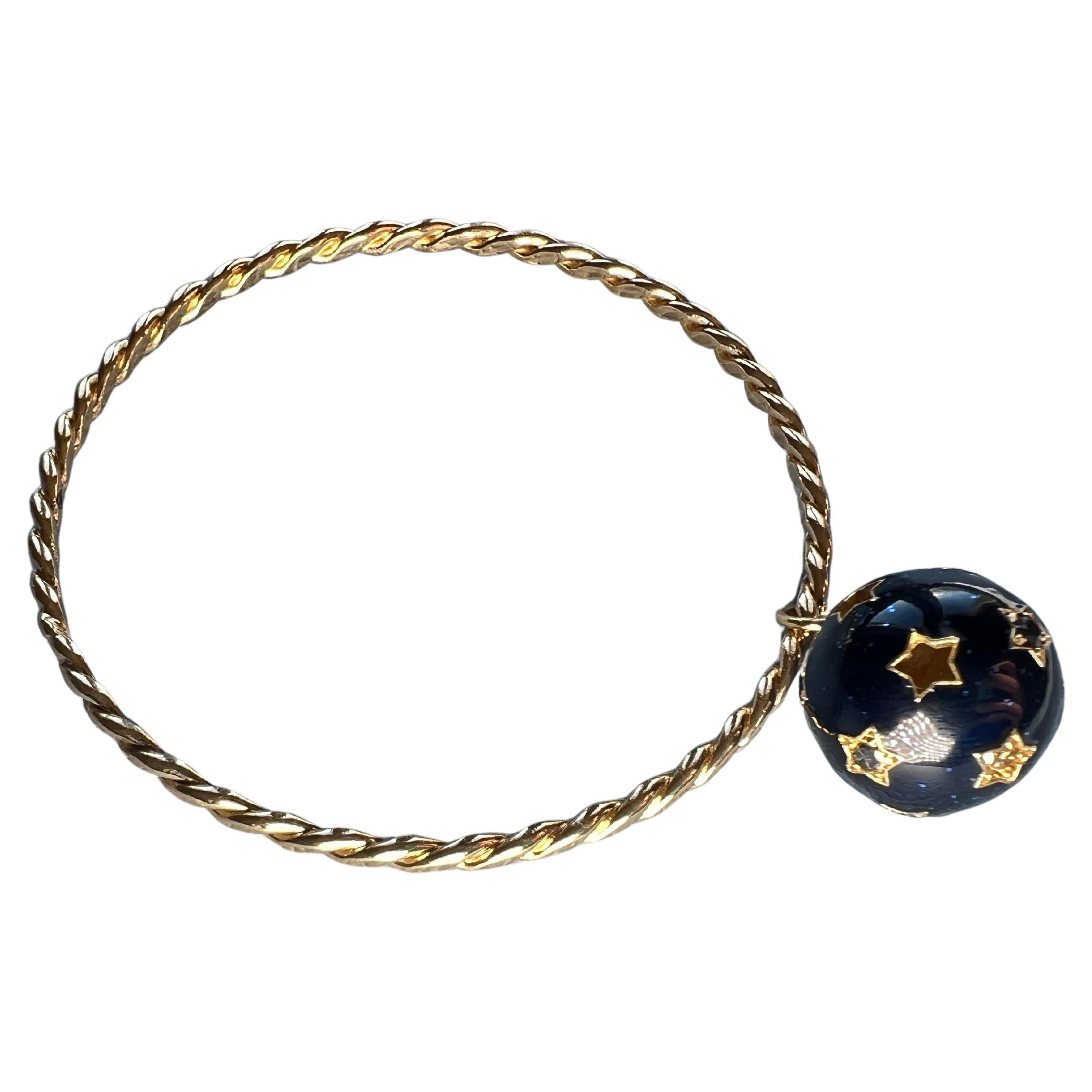 Pulsera Esfera Diamante Blanco Diamante Negro