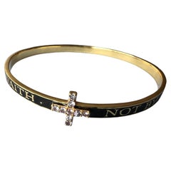 Tanzanite Bangle Bracelet Black Enamel Cross Spiritual