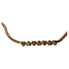 Collana girocollo con diamanti bianchi e cuore