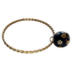 Pulsera Esfera Estrella Diamante Blanco Diamante Negro