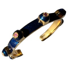 Bracciale Bangle con smalto blu rubino