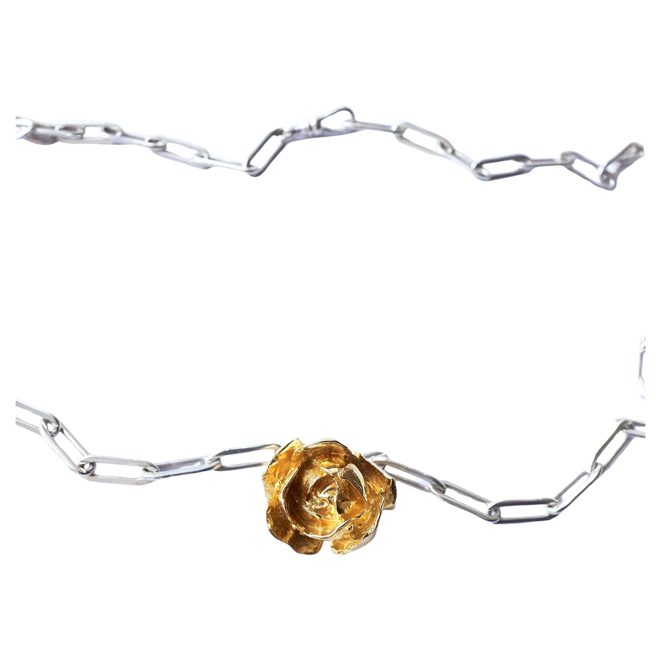 Collana Rose Fiore Catena d'argento J DAUPHIN