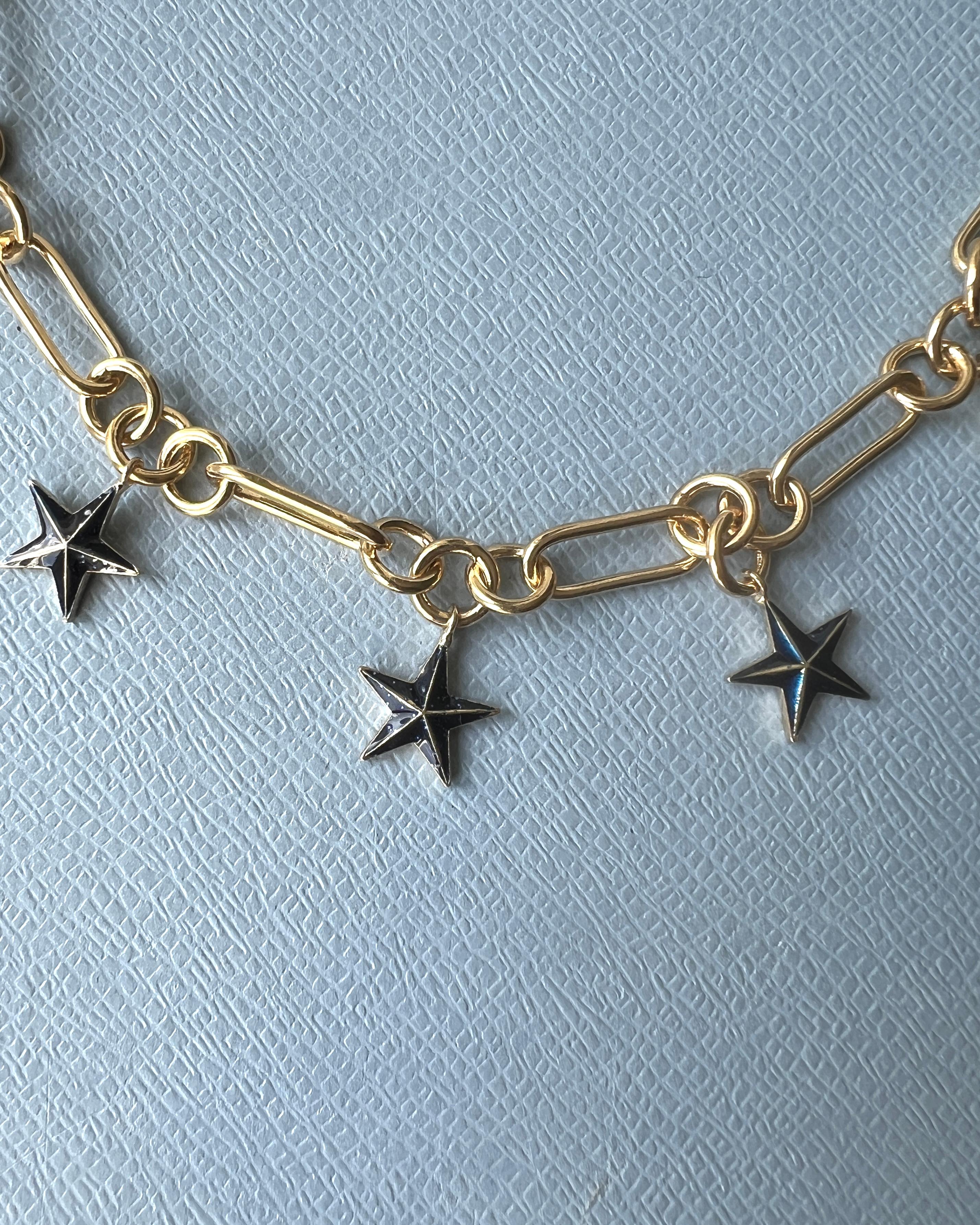 Collar Estrella Cadena Gargantilla Esmalte Azul Medianoche en Nuevo estado para la venta en Los Angeles, CA