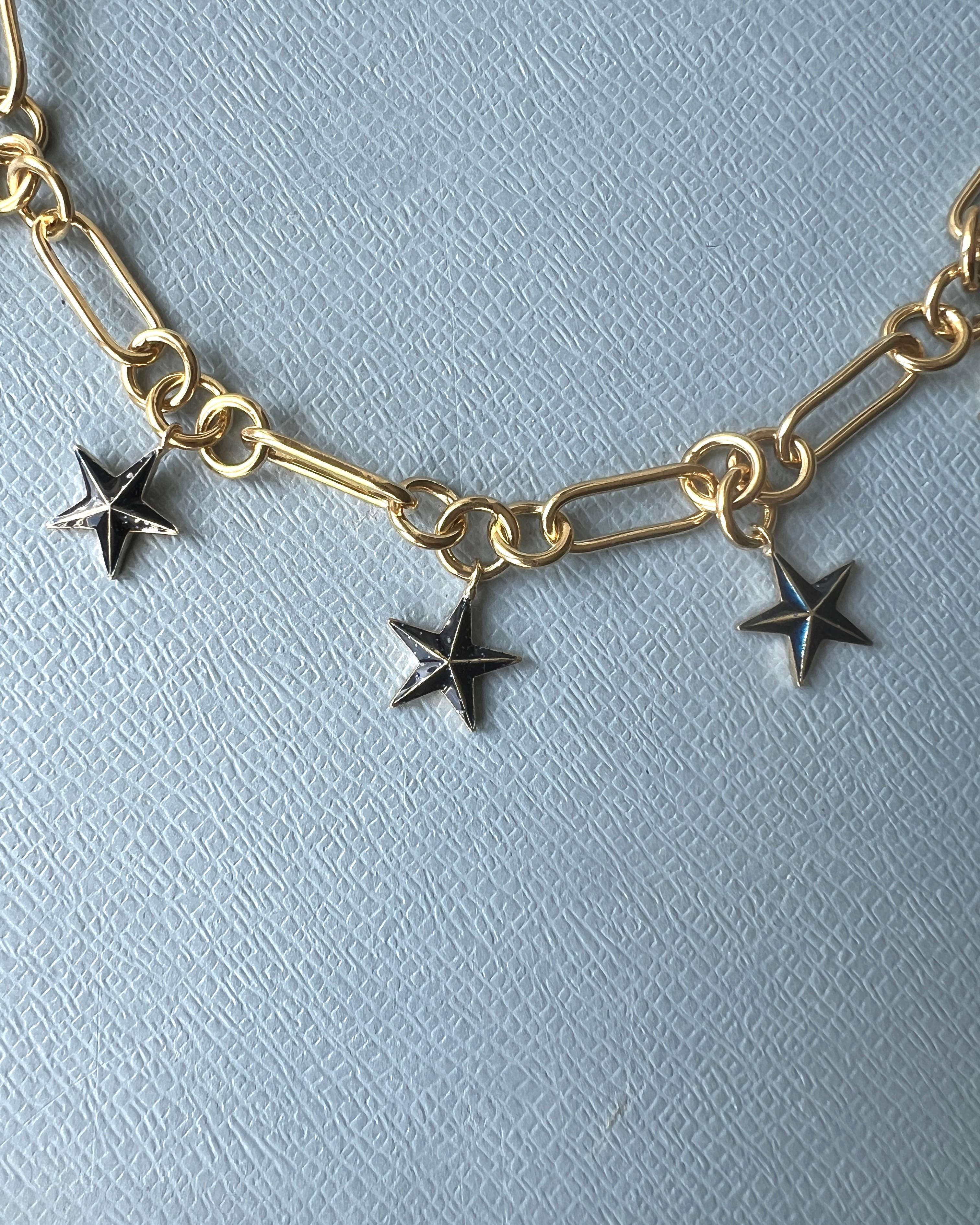 De las mujeres Collar Estrella Cadena Gargantilla Esmalte Azul Medianoche en venta
