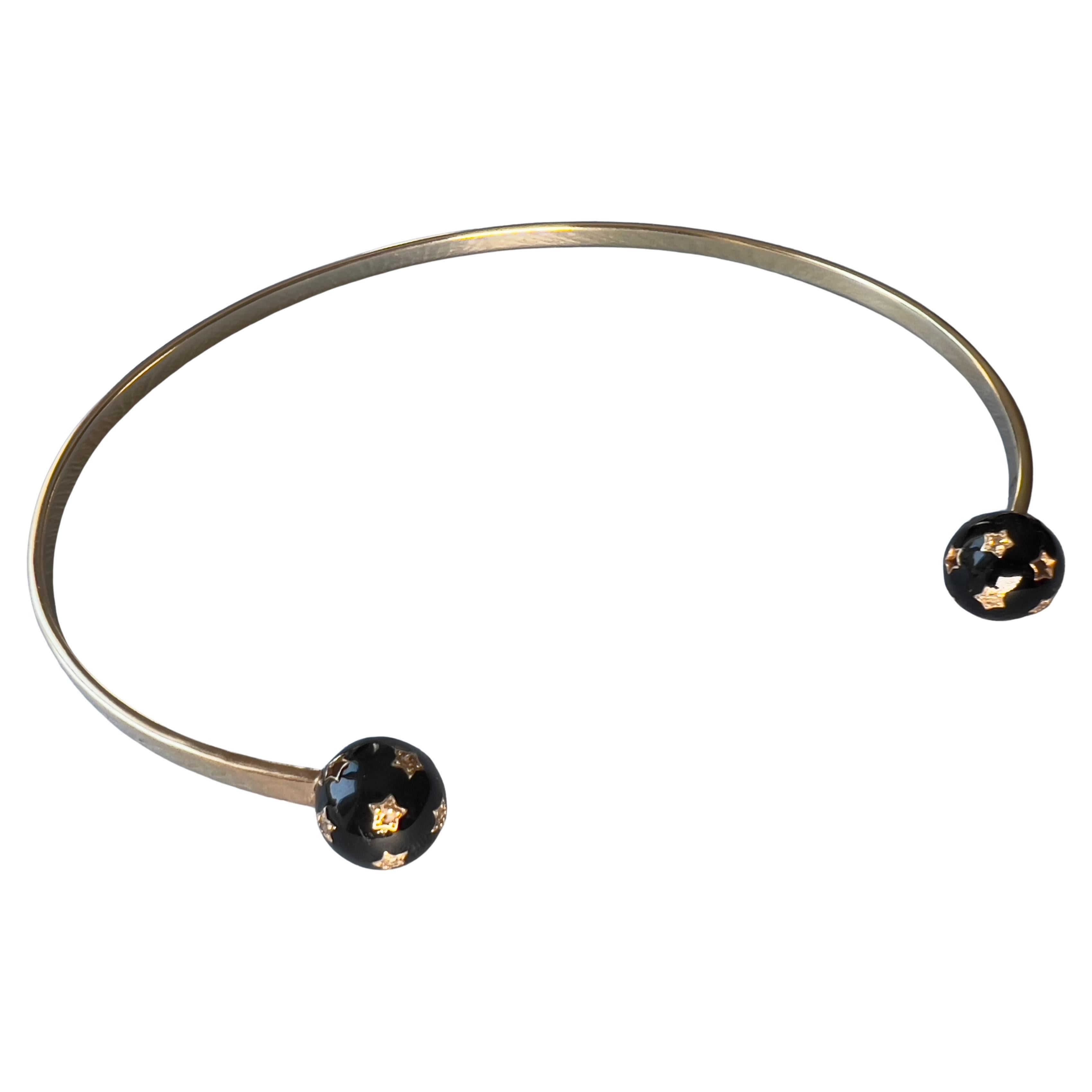 Collana a sfere con diamanti neri