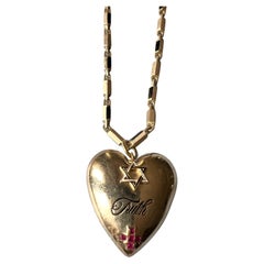 Heart Necklace Ruby Cross Star of David Truth