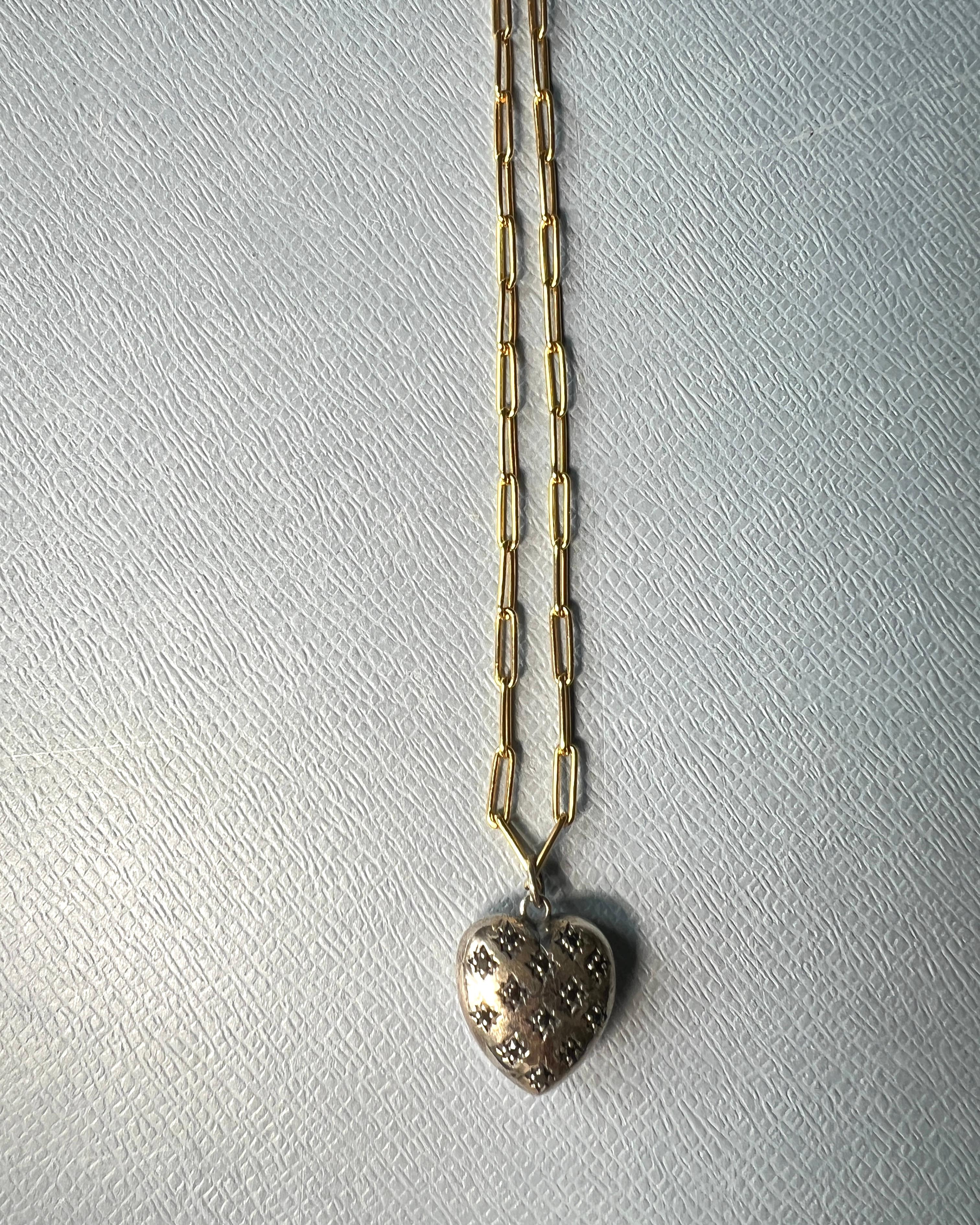 Pendentif en forme de cœur en diamant noir Collier à chaîne en argent Neuf - En vente à Los Angeles, CA