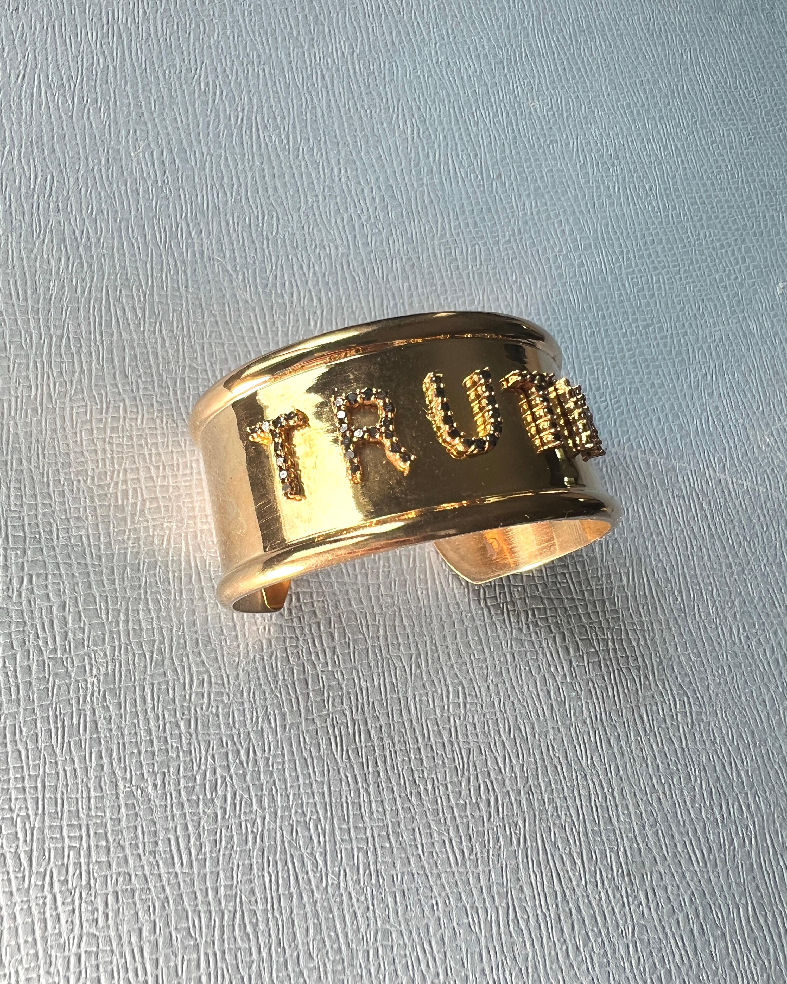 Black Diamond Truth Cuff Bracelet For Sale 3