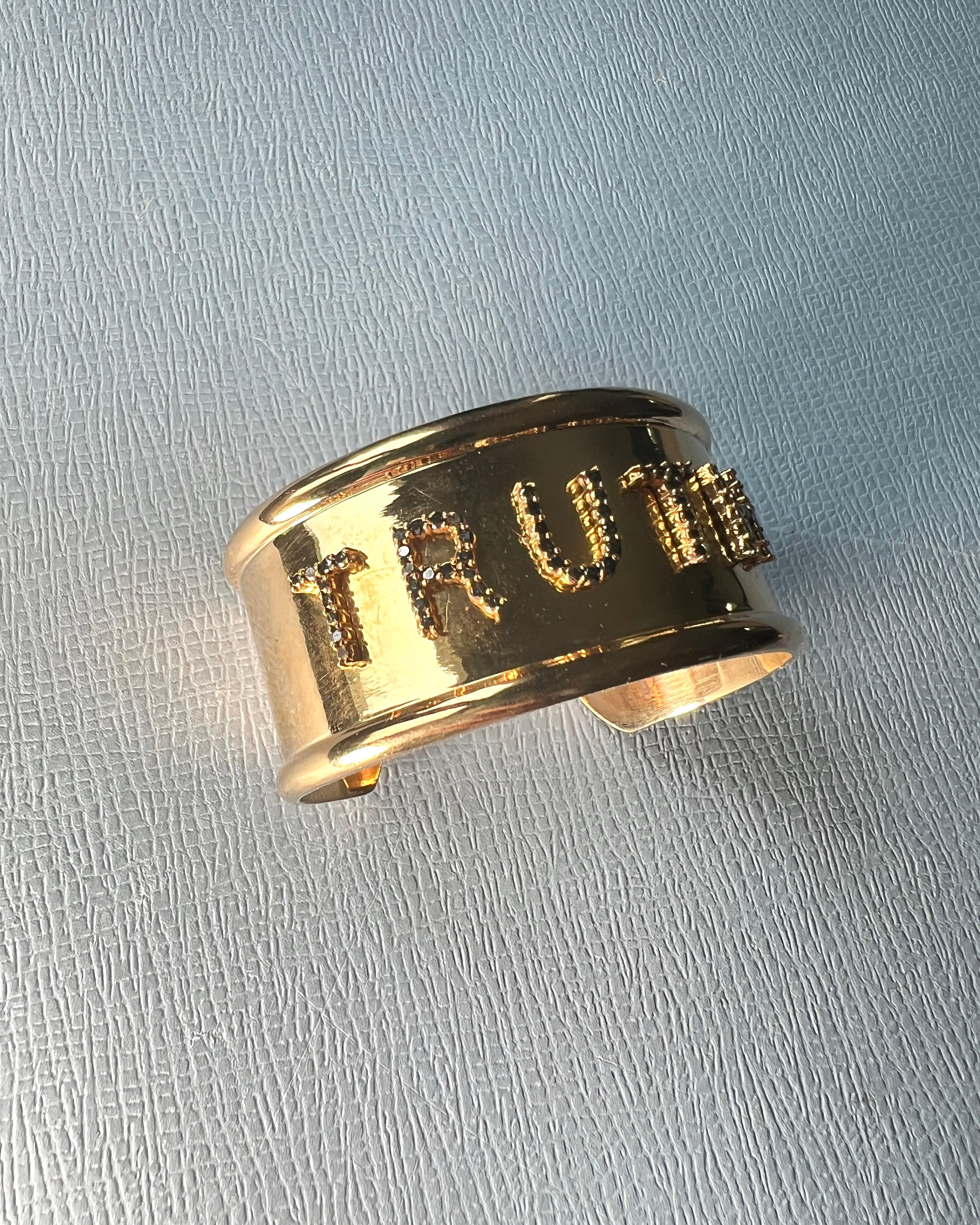 Black Diamond Truth Cuff Bracelet In New Condition For Sale In Los Angeles, CA
