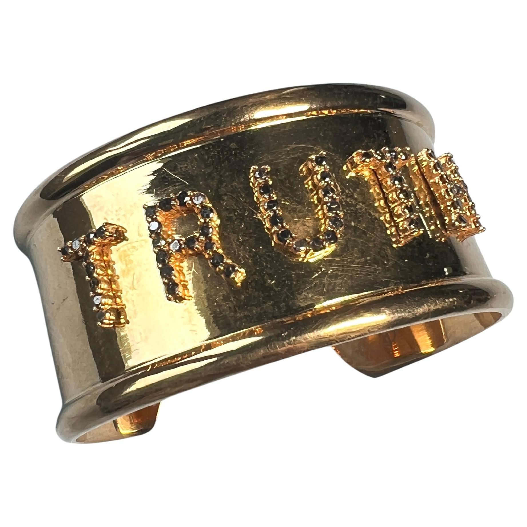 Black Diamond Truth Cuff Bracelet For Sale