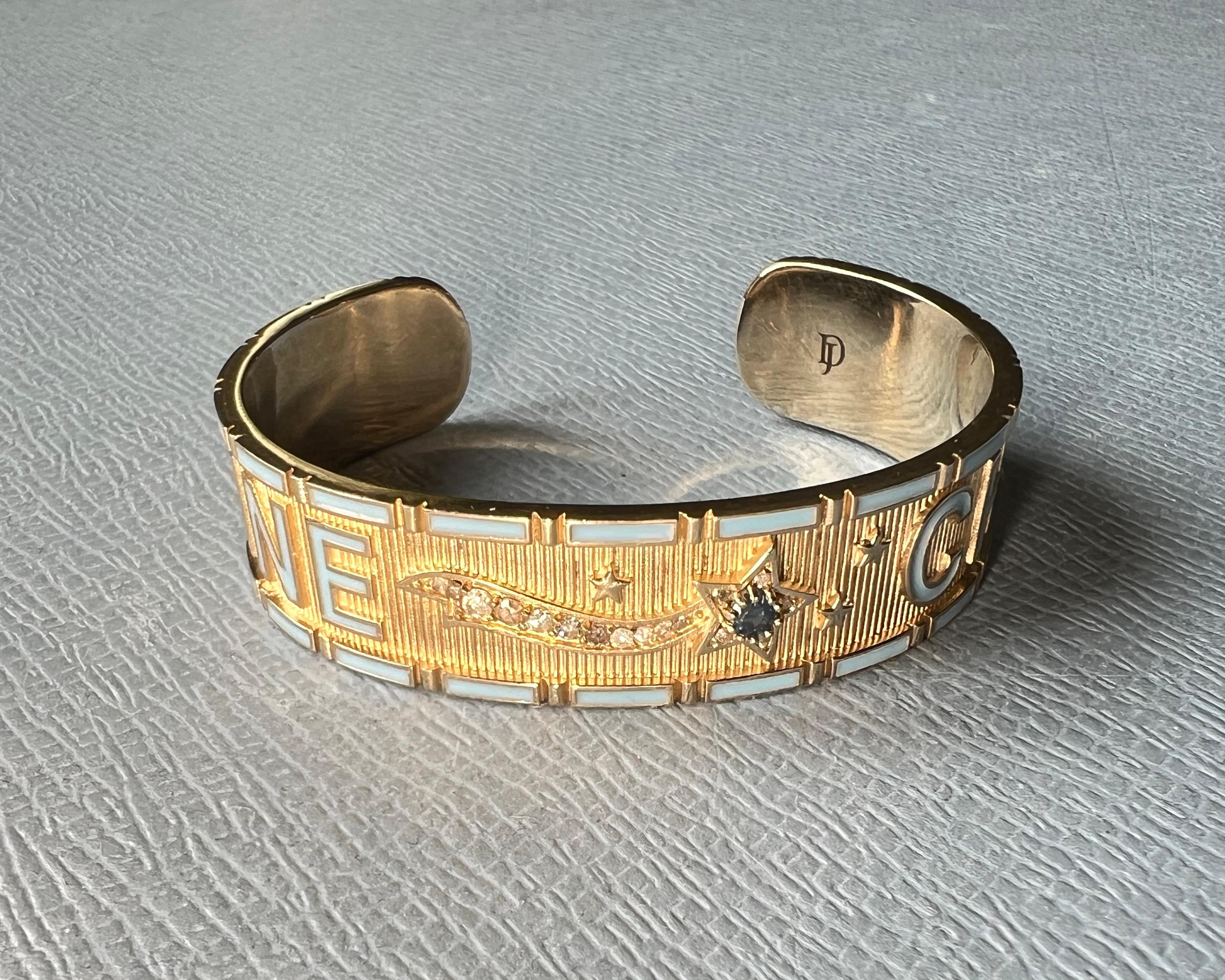Zafiro Azul Diamante Estrella Brazalete Esmalte Divino Niño Corte brillante en venta