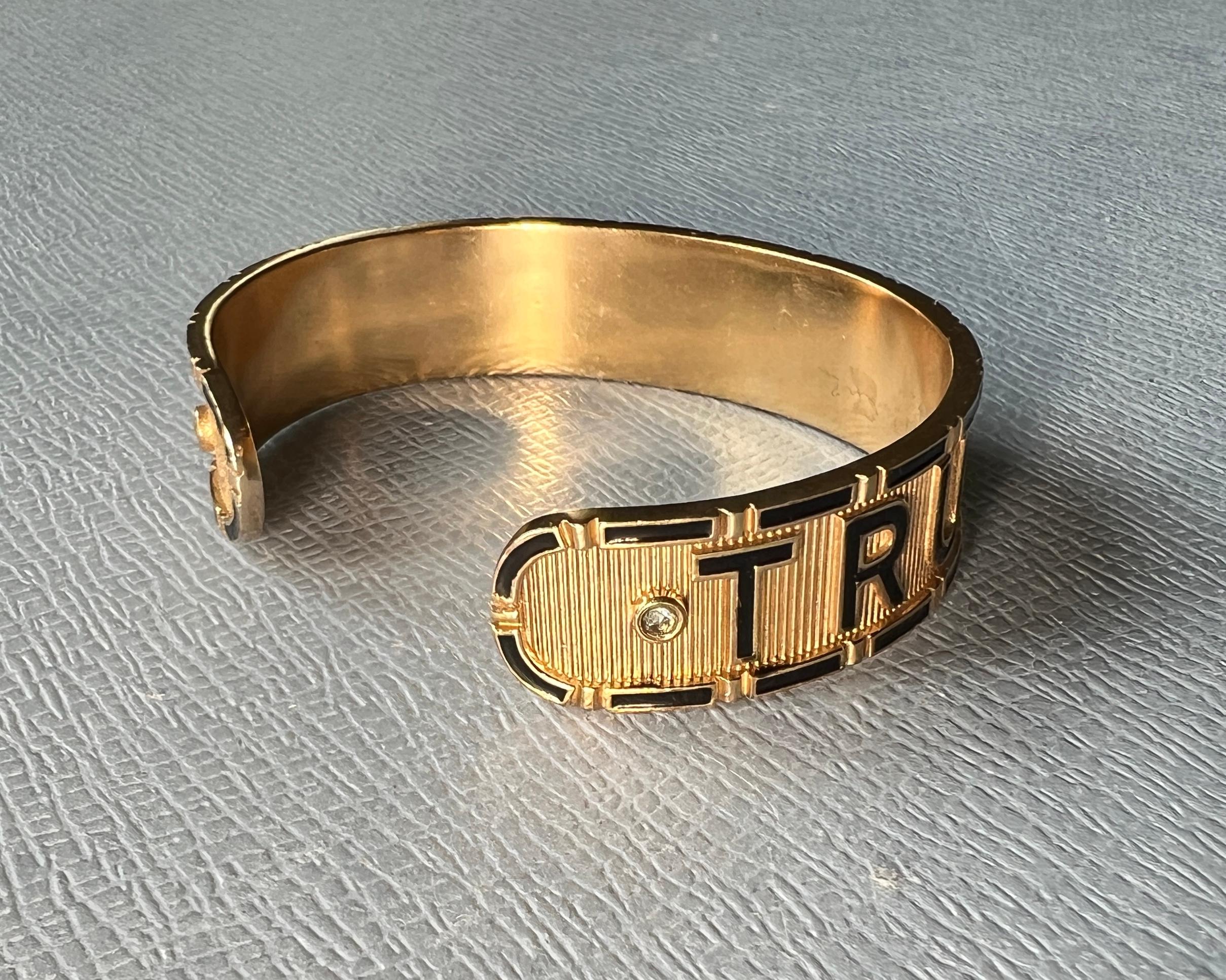 Diamante Verità Fede Cuore Bracciale Smalto Nero In condizioni Nuovo in vendita a Los Angeles, CA