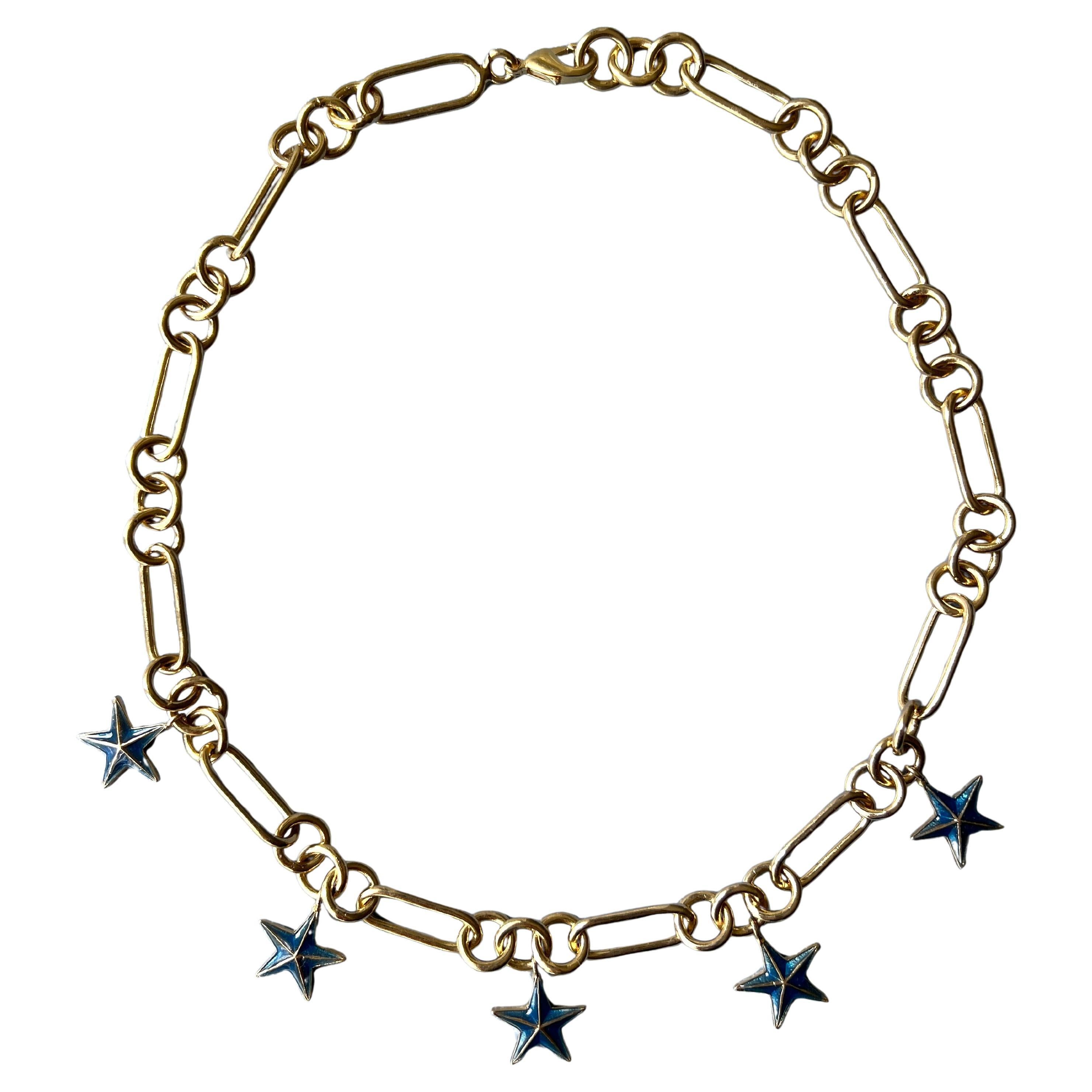 Collana con charme Midnight Star con smalto blu