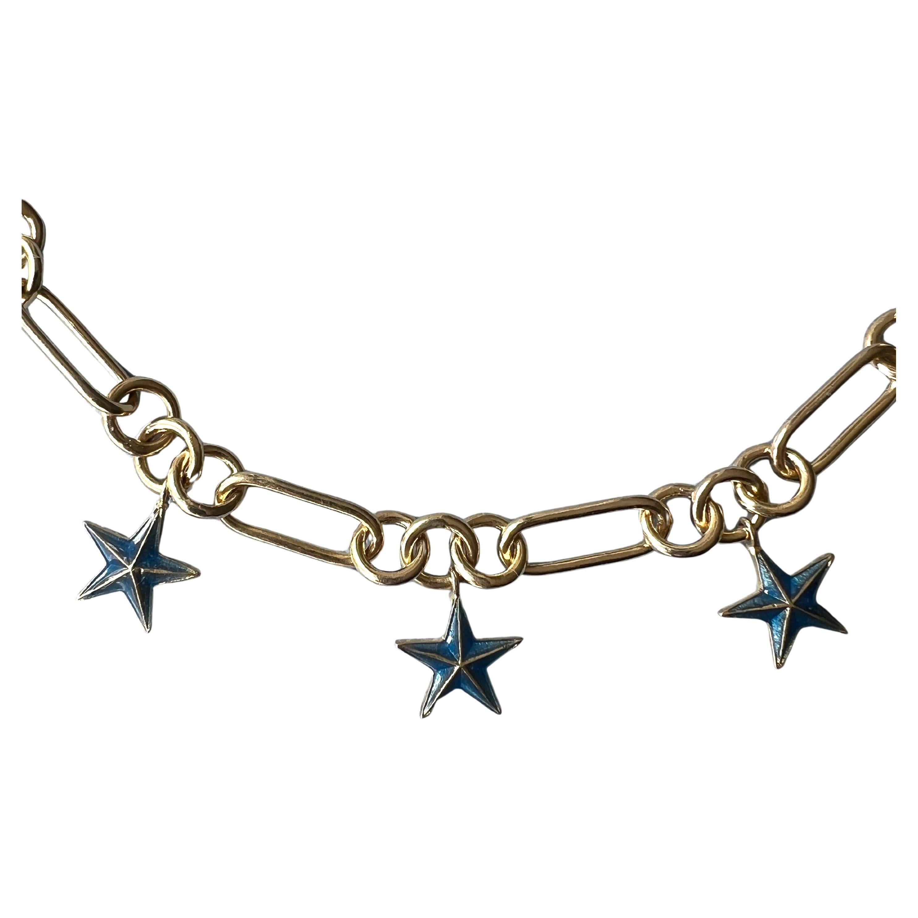 Collana con charme Midnight Star con smalto blu