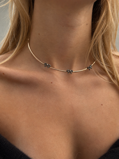 Diamond Bow Neck Collar Necklace Choker Gold Plated J Dauphin