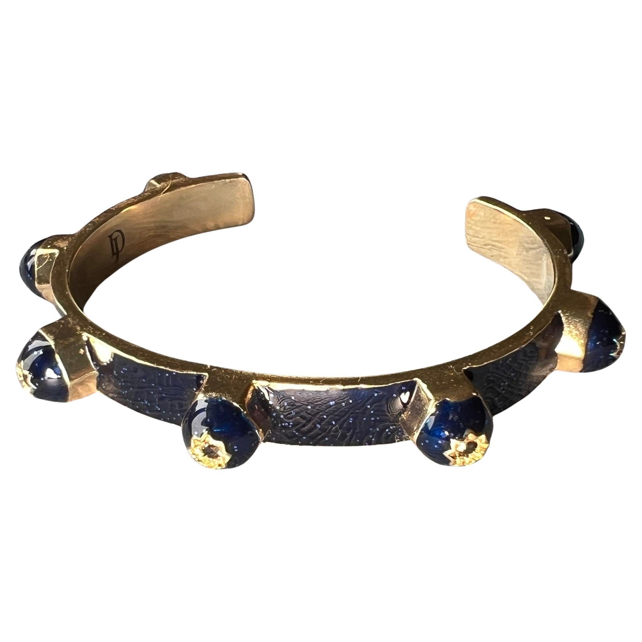 Star Manschettenarmband Schwarz-Diamant-Emaille