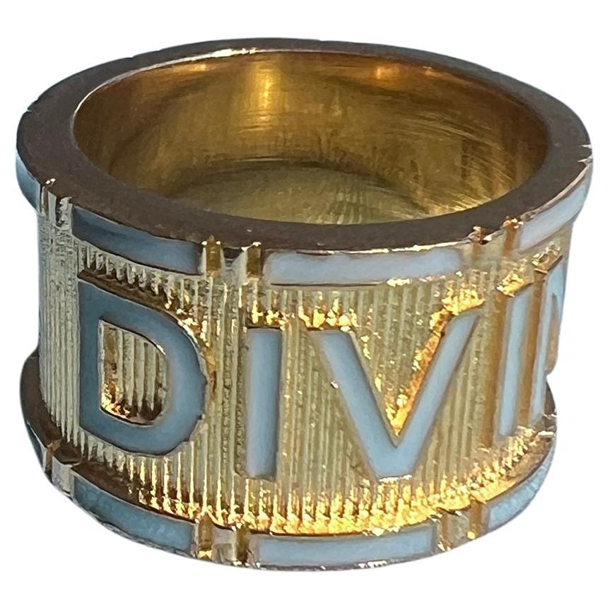 Band Ring Light Blue Enamel Divine