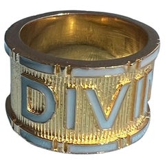 Band Ring Light Blue Enamel Divine