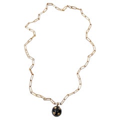 Celestial Star Sphere Necklace Black White Diamond Midnight Blue Enamel