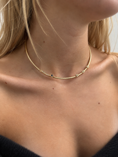 Blue Sapphire Shooting Star Necklace Choker Collar Black White Diamond J Dauphin