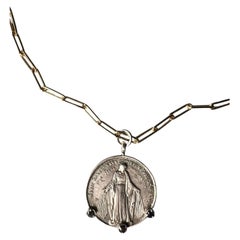 Collana Mary Black Diamond Medaglia d'argento placcata in oro Catena J DAUPHIN