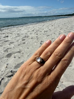 Anillo de cuarzo cristalino «Word Band», anillo de cóctel con esmalte negro, Holy J Dauphin