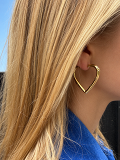 Heart Hoop Earrings Black Diamond Star Celestial Hoops J Dauphin