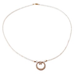 Pearl Choker Necklace Crescent Moon Celestial Ruby White Diamond 14k Gold Plate