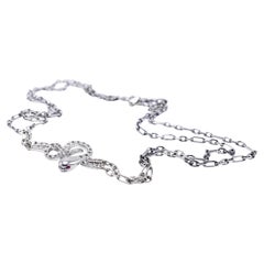 Snake Necklace White Diamond Sterling Silver Choker Serpent Ruby J Dauphin