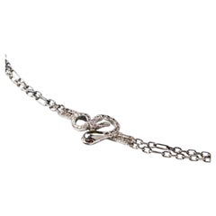 Snake Necklace White Diamond Sterling Silver Choker Serpent Ruby J Dauphin