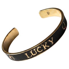 Lucky Cuff Horseshoe Bracelet Black Enamel Open Bangle Ruby J Dauphin