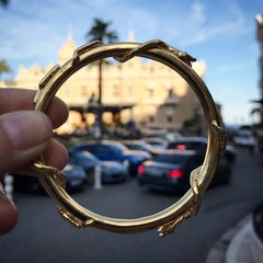 Snake Bangle Bracelet 14K Gold Plated Ruby Emerald Blue Sapphire J Dauphin