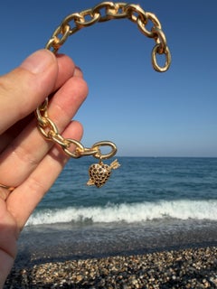 Pulsera tipo brazalete de Black Diamond con cadena tipo «Heart Arrow», eslabones dorados y diamante blanco