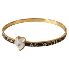 Moonstone Bracelet Black Enamel Bangle Gold Heart Diamond J Dauphin