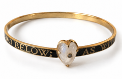 Moonstone Bracelet Black Enamel Bangle Gold Heart Diamond J Dauphin