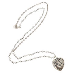 Silver Heart Necklace Pearl Rosary Chain Diamond Star Heart