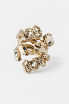 Snake Ring Cocktail Ring Tanzanite Adjustable Bronze J Dauphin