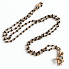 Opal Diamond Monkey Necklace Rosario Chain Onyx