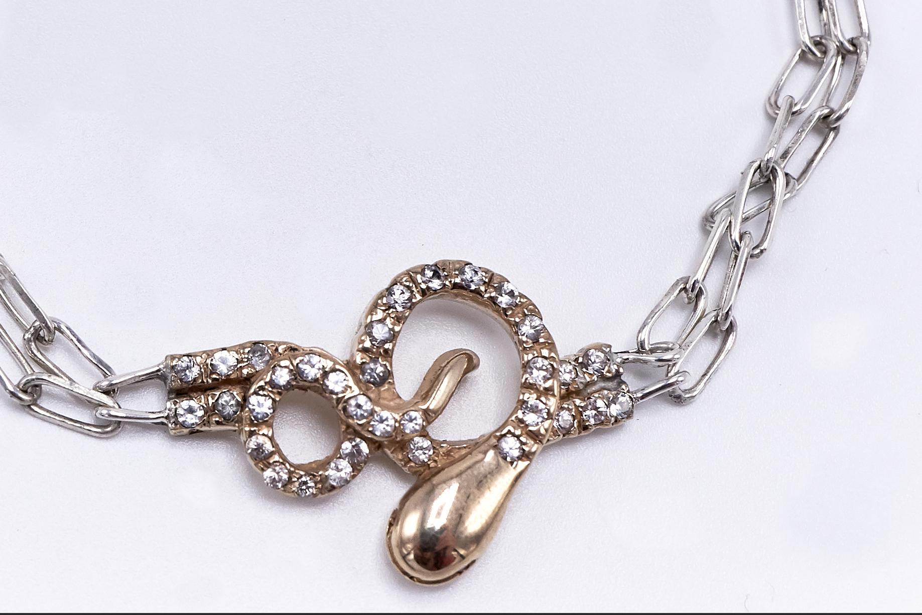 Bracelet serpent or blanc diamant chaîne épaisse J Dauphin

J DAUPHIN 