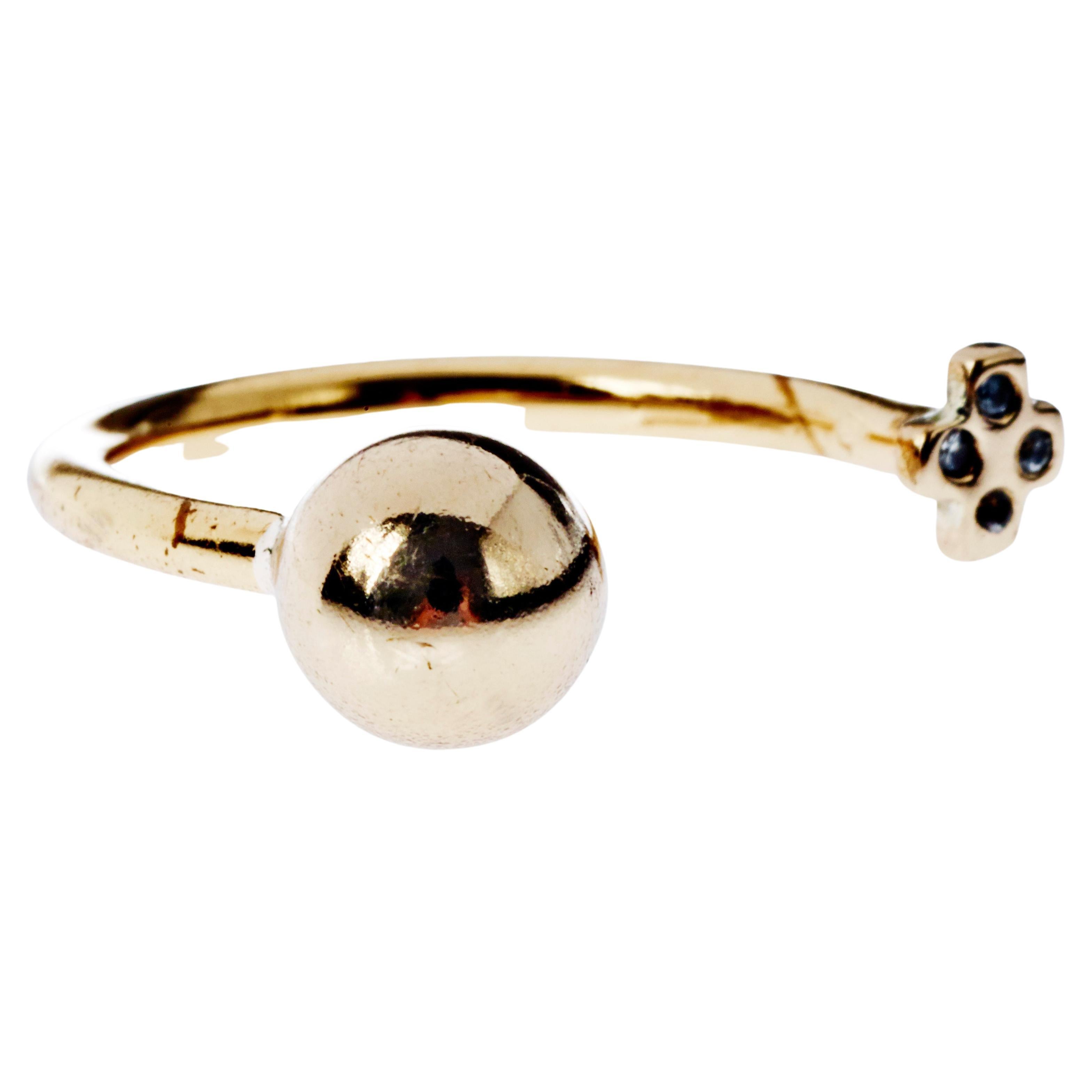 White Diamond Cocktail Ring Gold Stackable J Dauphin For Sale