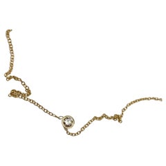 White Diamond Gold Chain Necklace Choker 