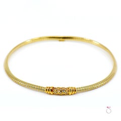 Vintage Cartier Tubogas 18 Karat Two-Tone Diamond Collar Necklace