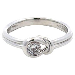 Solitaire 0.25 Carat Round Brilliant Cut Diamond Band Ring 14K White Gold