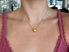 Ball Shaped Diamond Pendant Necklace 18k Yellow Gold