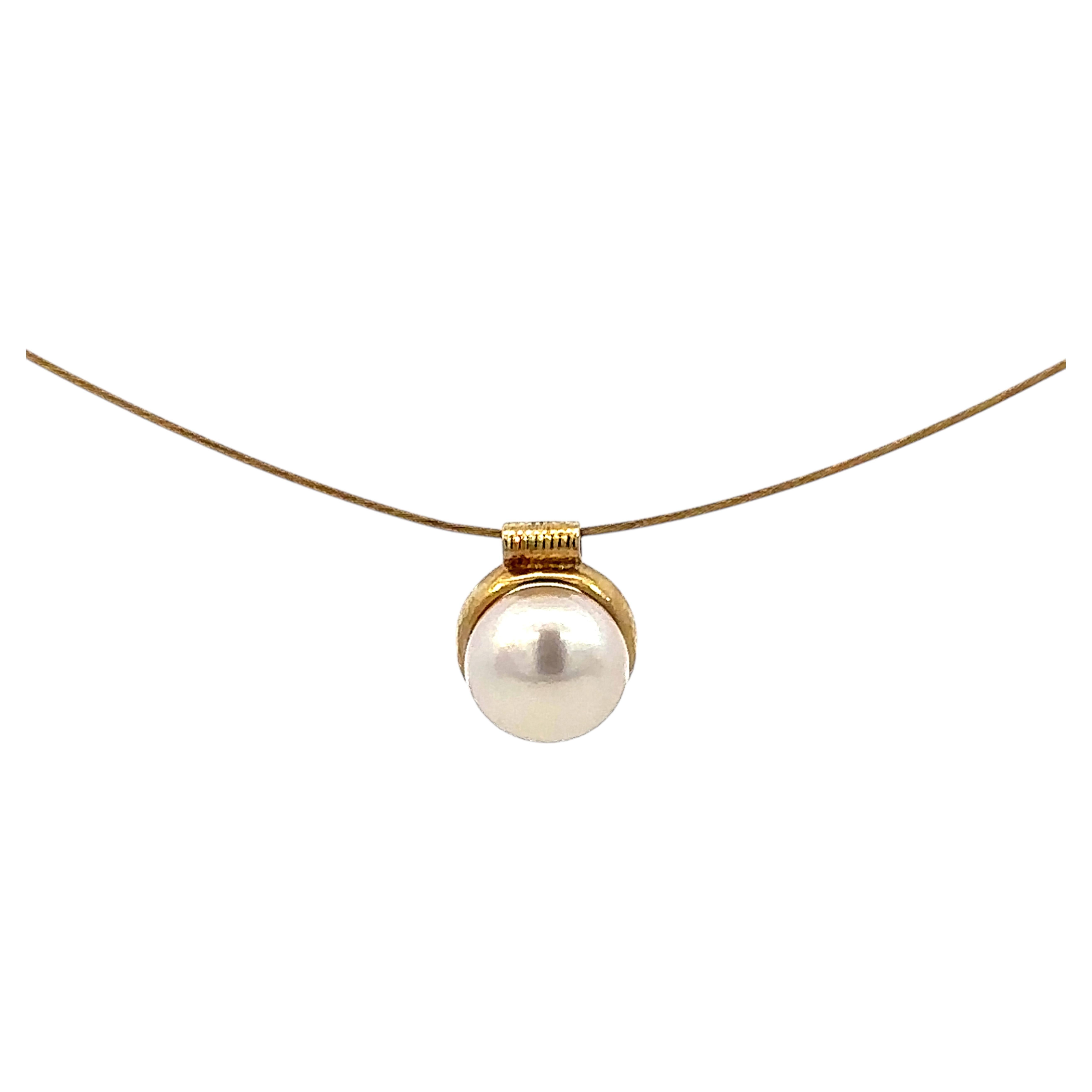 Cultured Pearl Pendant Necklace 14k Yellow Gold