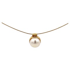 Cultured Pearl Pendant Necklace 14k Yellow Gold