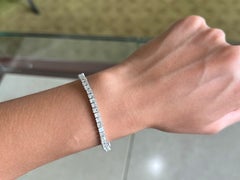Princess Cut Square Diamond Tennis Bracelet 14k White Gold